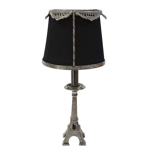 A&B Home 7" x 14" Bundle of 24 Nickel Eiffel Tower Base and Black Ornate Metal Trimmed Shade