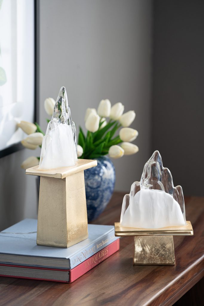 A&B Home 8" x 15" Bundle of 23 Gold Pedestal Base Ice Mountain Table Lamp