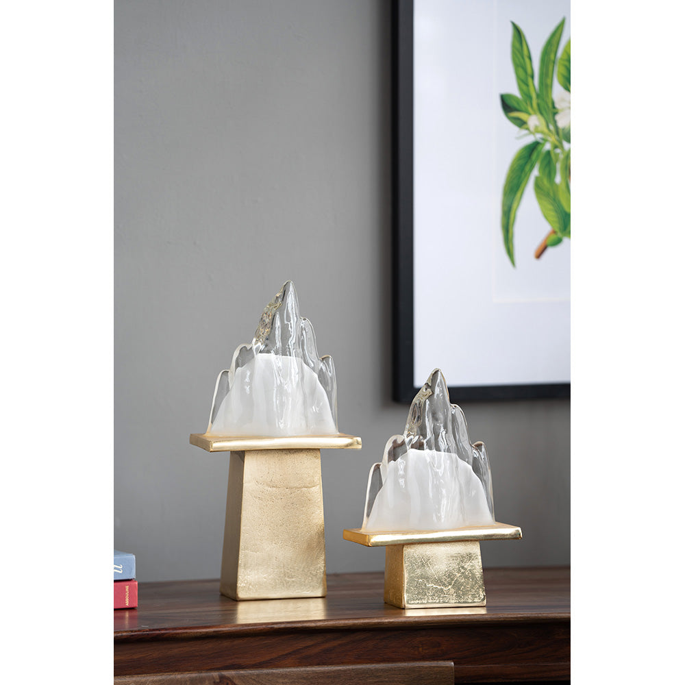 A&B Home 8" x 15" Bundle of 23 Gold Pedestal Base Ice Mountain Table Lamp
