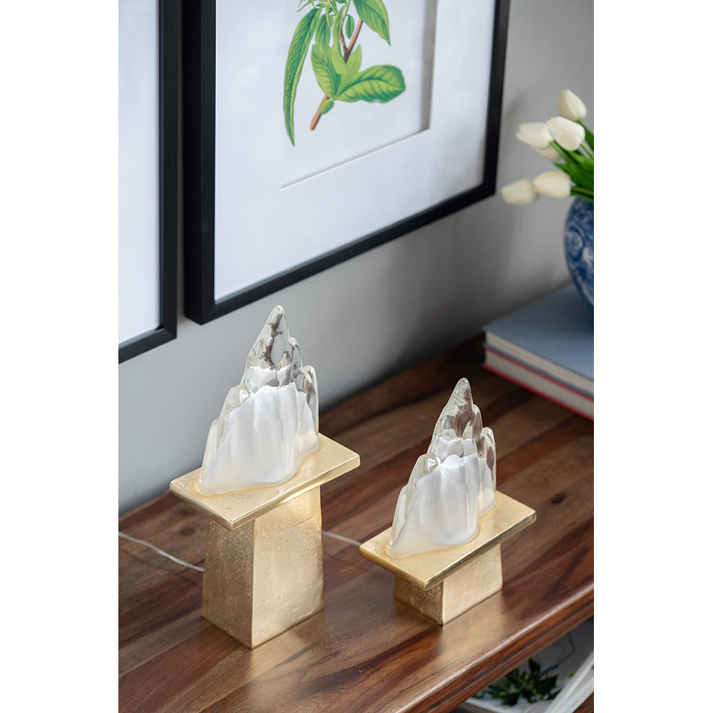 A&B Home 8" x 15" Bundle of 23 Gold Pedestal Base Ice Mountain Table Lamp