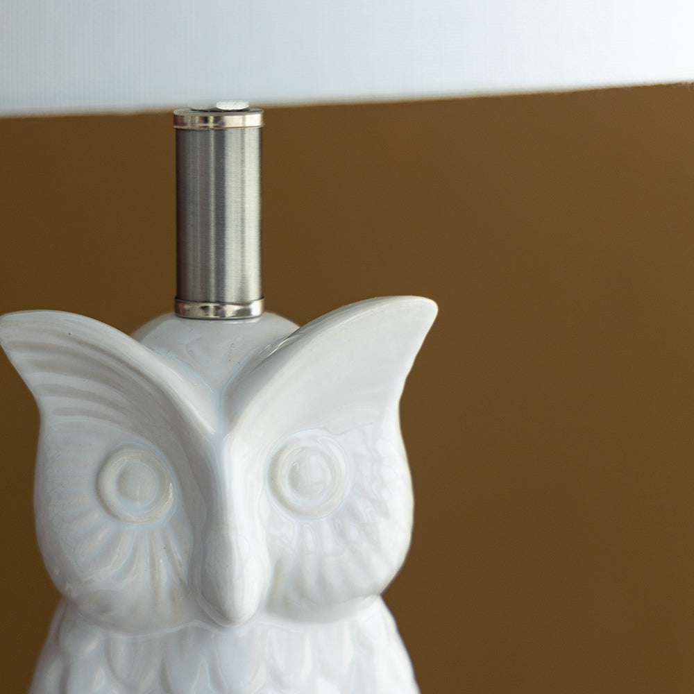 A&B Home 8" x 19" Bundle of 25 White Ceramic Owl-Shaped Design Table Lamp