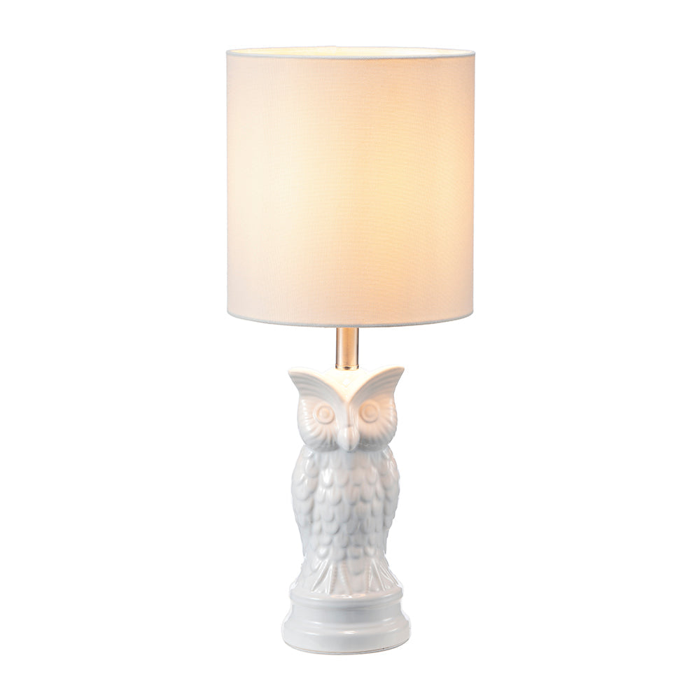 A&B Home 8" x 19" Bundle of 25 White Ceramic Owl-Shaped Design Table Lamp