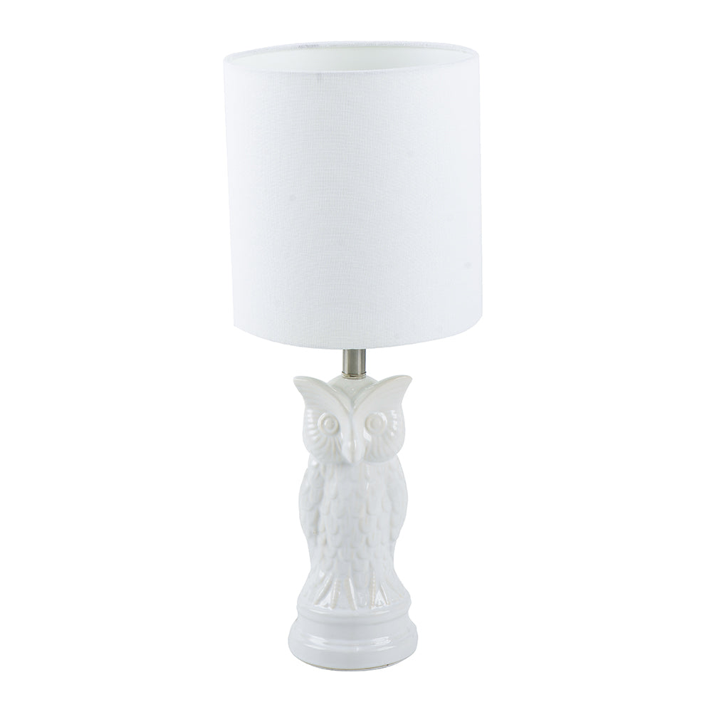 A&B Home 8" x 19" Bundle of 25 White Ceramic Owl-Shaped Design Table Lamp