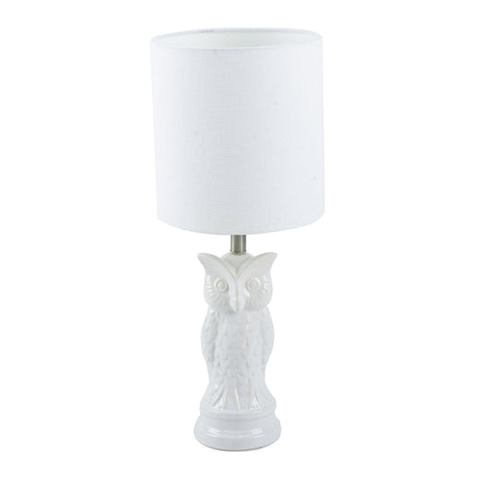 A&B Home 8" x 19" Bundle of 25 White Ceramic Owl-Shaped Design Table Lamp