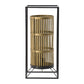 A&B Home 9" x 20" Brass Cylindrical Accent With Rectangular Black Metal Frame Table Lamp