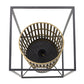 A&B Home 9" x 20" Brass Cylindrical Accent With Rectangular Black Metal Frame Table Lamp