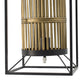 A&B Home 9" x 20" Brass Cylindrical Accent With Rectangular Black Metal Frame Table Lamp