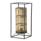 A&B Home 9" x 20" Brass Cylindrical Accent With Rectangular Black Metal Frame Table Lamp