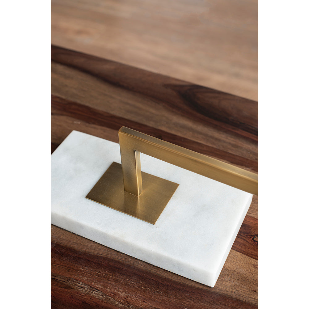 A&B Home 9" x 25" Bundle of 15 White Marble Base With Gold Dual-Bend Arm Design Table Lamp