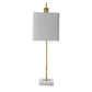 A&B Home 9" x 25" Bundle of 15 White Marble Base With Gold Dual-Bend Arm Design Table Lamp