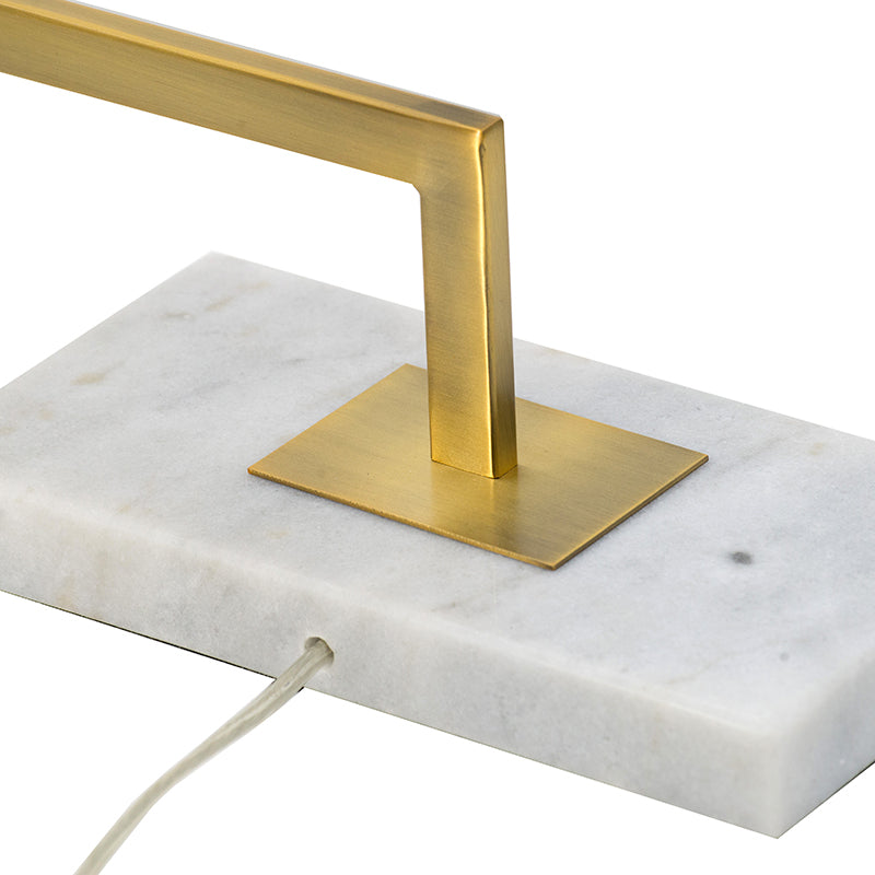 A&B Home 9" x 25" Bundle of 15 White Marble Base With Gold Dual-Bend Arm Design Table Lamp