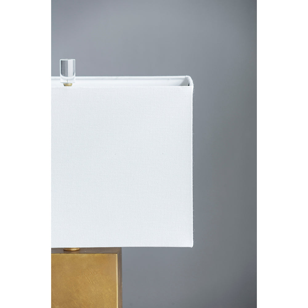 A&B Home 9" x 30" Bundle of 8 Gold Metal With Crystal Base and White Rectangular Shade