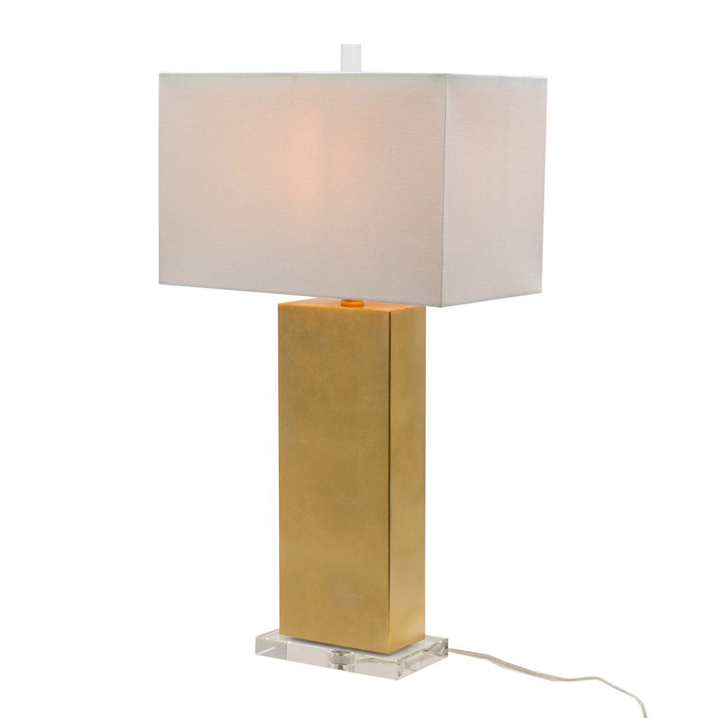 A&B Home 9" x 30" Bundle of 8 Gold Metal With Crystal Base and White Rectangular Shade