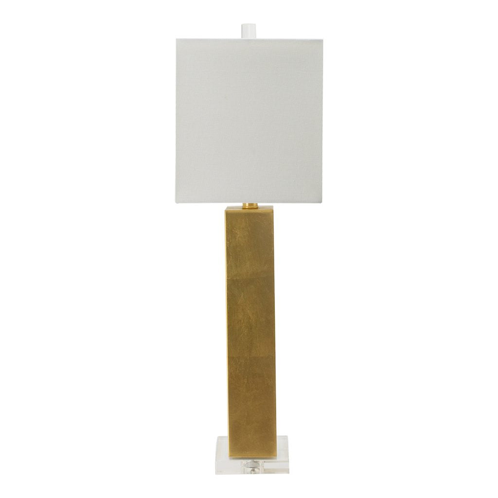 A&B Home 9" x 30" Bundle of 8 Gold Metal With Crystal Base and White Rectangular Shade
