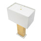 A&B Home 9" x 30" Bundle of 8 Gold Metal With Crystal Base and White Rectangular Shade