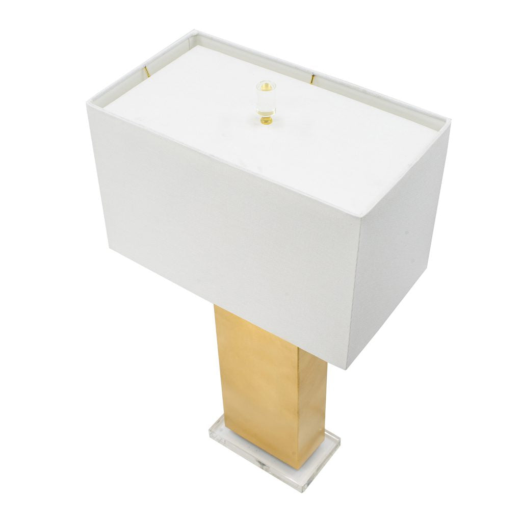 A&B Home 9" x 30" Bundle of 8 Gold Metal With Crystal Base and White Rectangular Shade