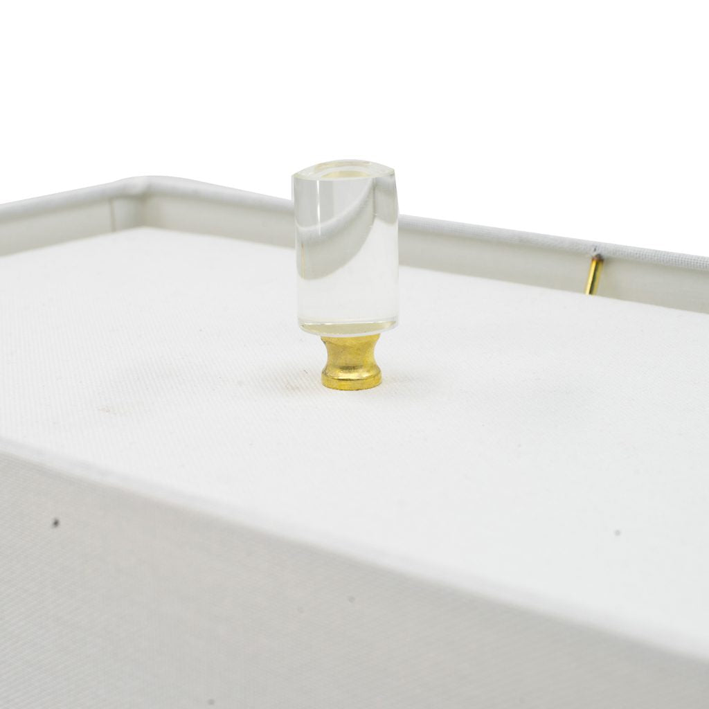 A&B Home 9" x 30" Bundle of 8 Gold Metal With Crystal Base and White Rectangular Shade