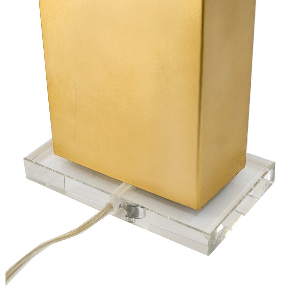 A&B Home 9" x 30" Bundle of 8 Gold Metal With Crystal Base and White Rectangular Shade