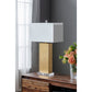 A&B Home 9" x 30" Bundle of 8 Gold Metal With Crystal Base and White Rectangular Shade