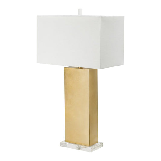 A&B Home 9" x 30" Bundle of 8 Gold Metal With Crystal Base and White Rectangular Shade