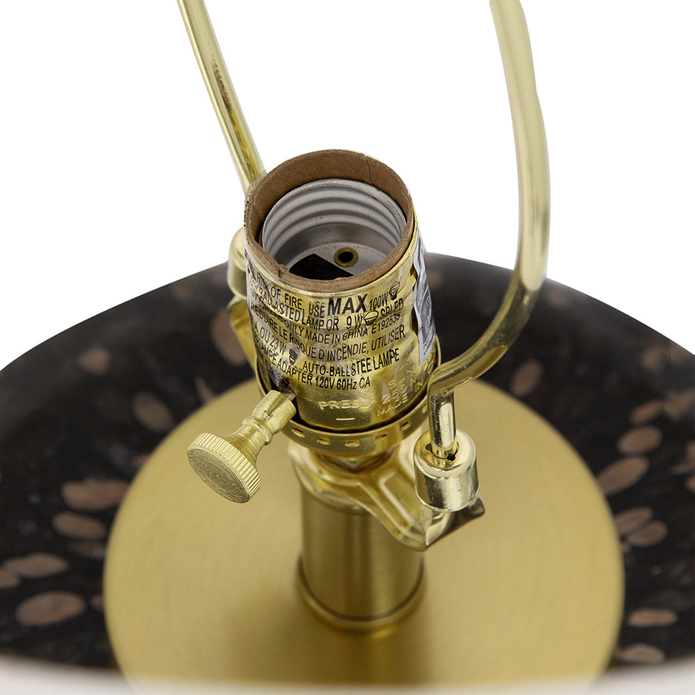 A&B Home Amir 16" x 22" Bundle of 7 Black and Gold Glass Table Lamp