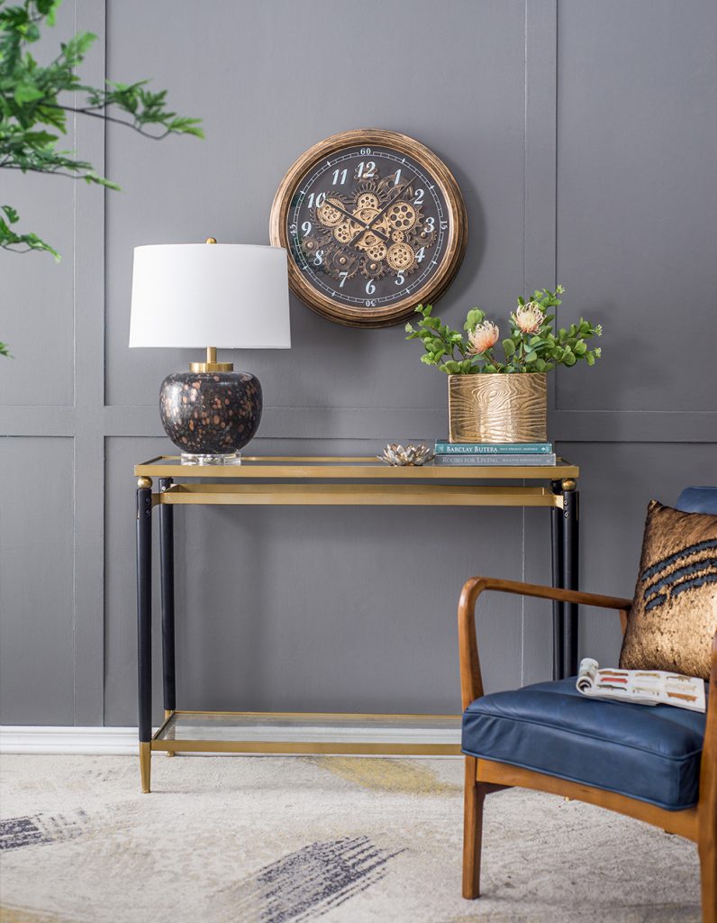 A&B Home Amir 16" x 22" Bundle of 7 Black and Gold Glass Table Lamp