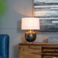 A&B Home Amir 16" x 22" Bundle of 7 Black and Gold Glass Table Lamp