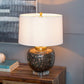 A&B Home Amir 16" x 22" Bundle of 7 Black and Gold Glass Table Lamp