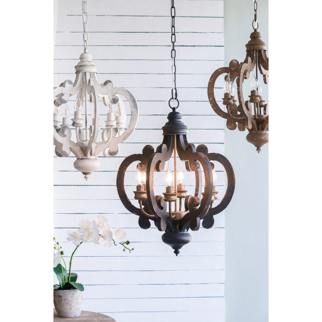 A&B Home Baroda 6-Light Bundle of 4 Chandelier in Antique Black Finish