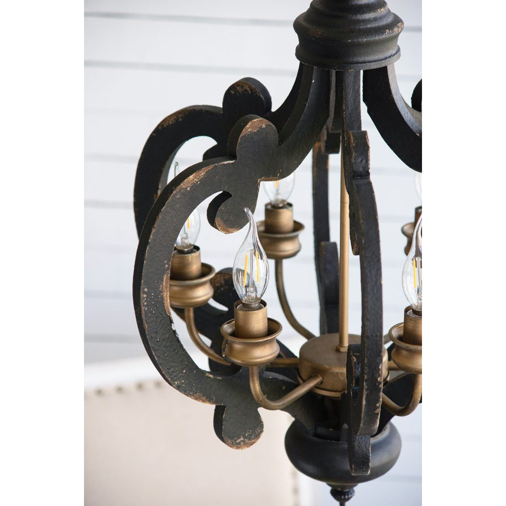 A&B Home Baroda 6-Light Bundle of 4 Chandelier in Antique Black Finish