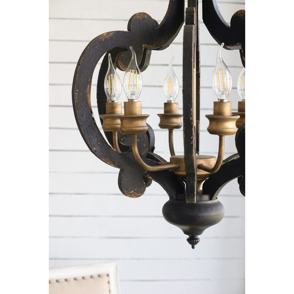 A&B Home Baroda 6-Light Bundle of 4 Chandelier in Antique Black Finish