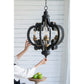 A&B Home Baroda 6-Light Bundle of 4 Chandelier in Antique Black Finish