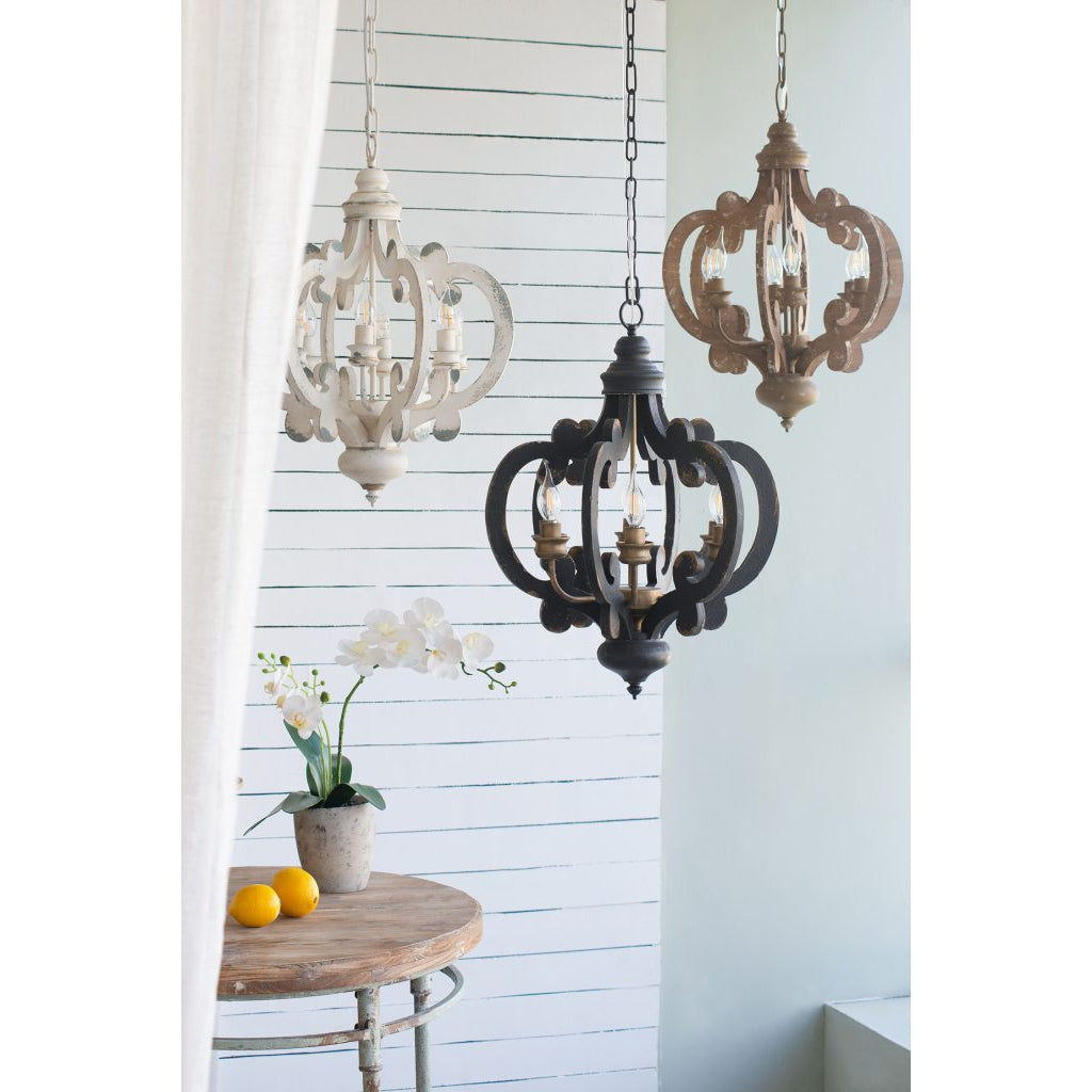 A&B Home Baroda 6-Light Bundle of 4 Chandelier in Antique Black Finish