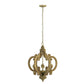 A&B Home Baroda 6-Light Bundle of 4 Chandelier in Antique Natural Finish