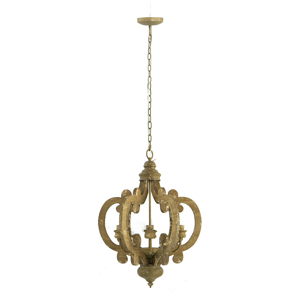 A&B Home Baroda 6-Light Bundle of 4 Chandelier in Antique Natural Finish