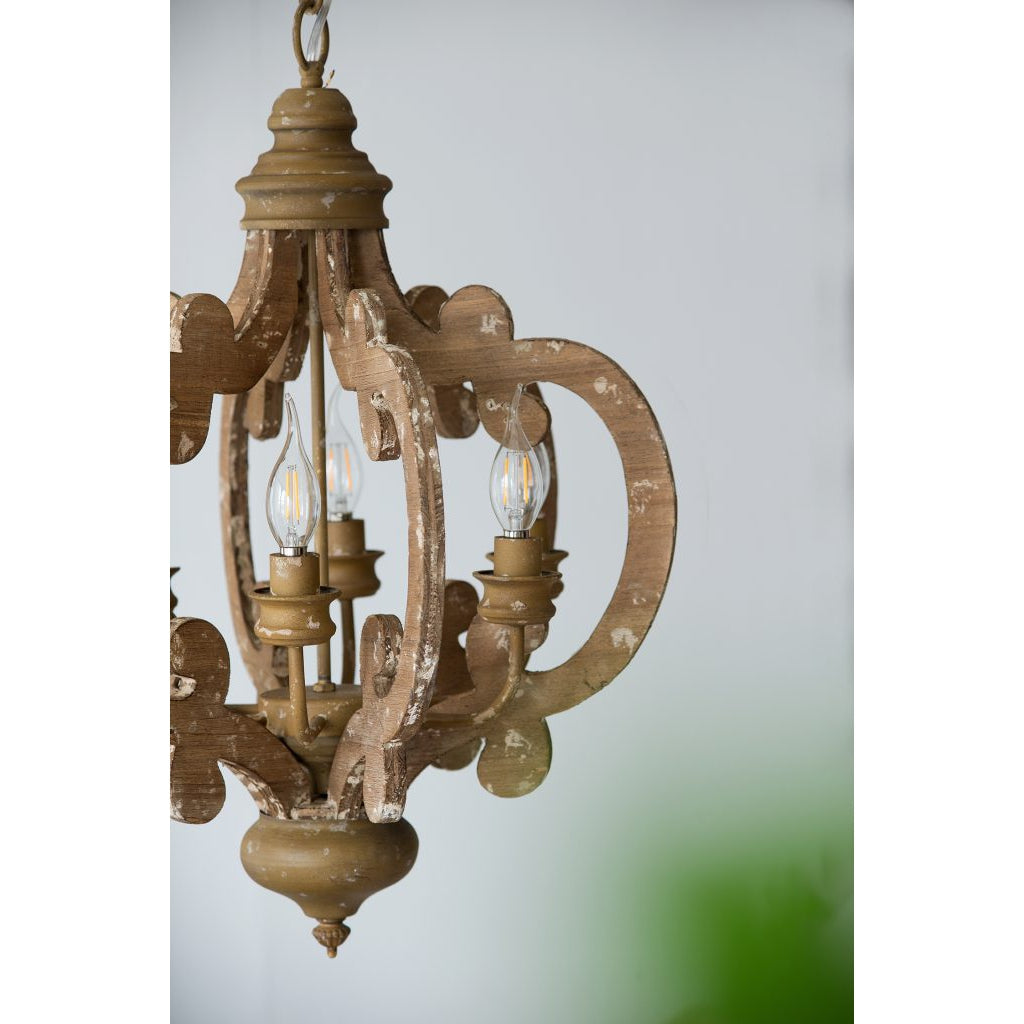 A&B Home Baroda 6-Light Bundle of 4 Chandelier in Antique Natural Finish