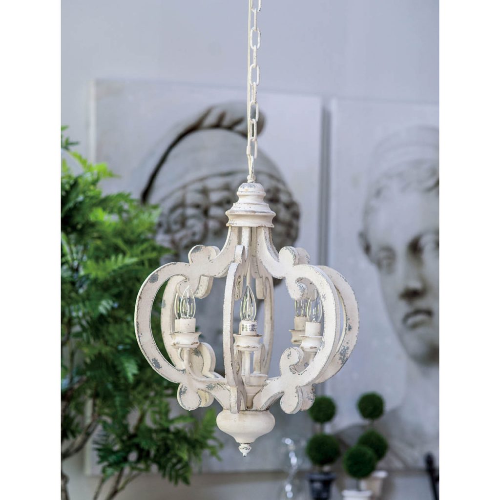 A&B Home Baroda 6-Light Bundle of 4 Chandelier in Antique White Finish