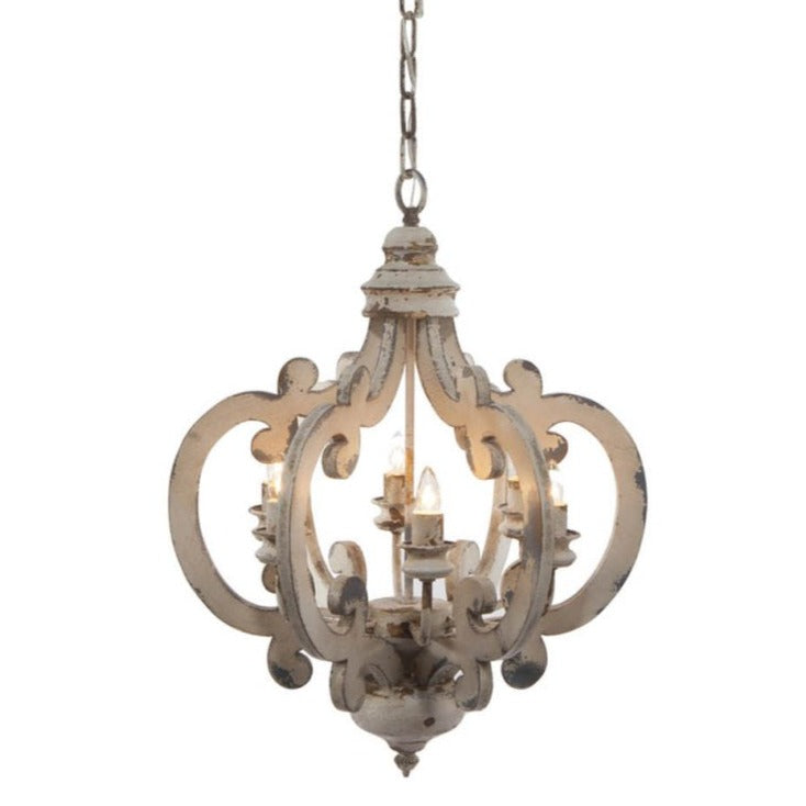 A&B Home Baroda 6-Light Bundle of 4 Chandelier in Antique White Finish