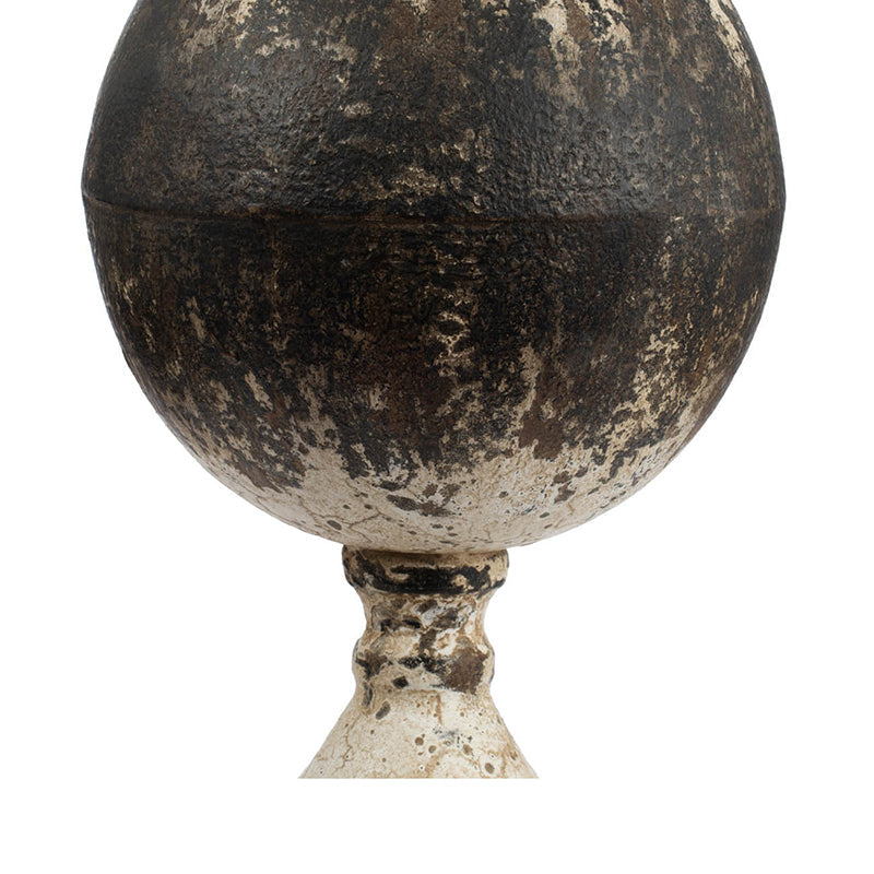 A&B Home Bellamy 14" x 32" Traditional Base With Charcoal Body and Gold Glitter Shade