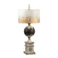 A&B Home Bellamy 14" x 32" Traditional Base With Charcoal Body and Gold Glitter Shade