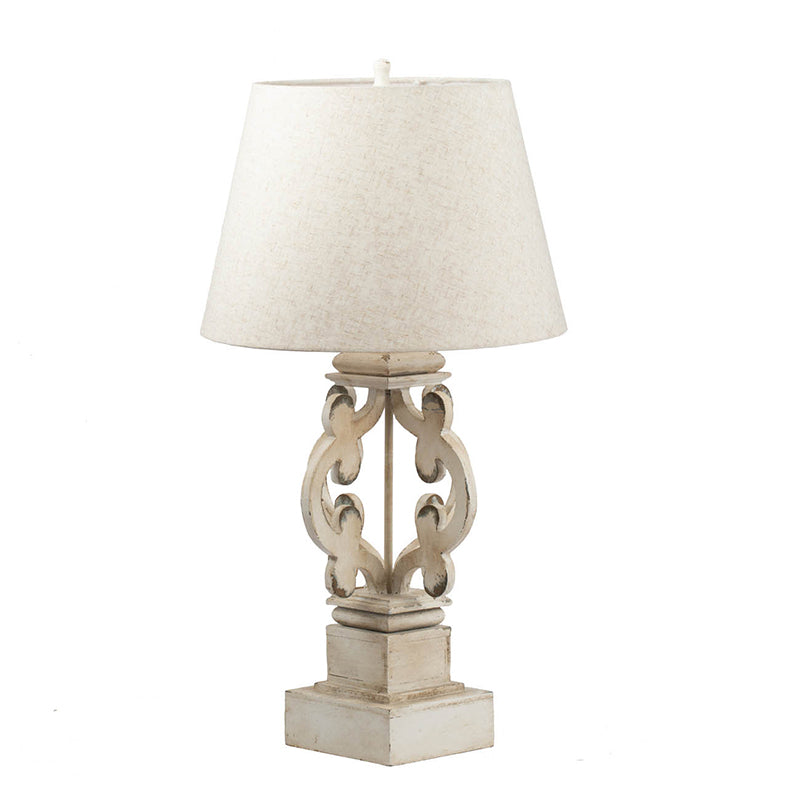 A&B Home Bellamy 16" x 30" Antique White Table Lamp