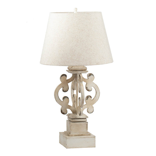 A&B Home Bellamy 16" x 30" Antique White Table Lamp