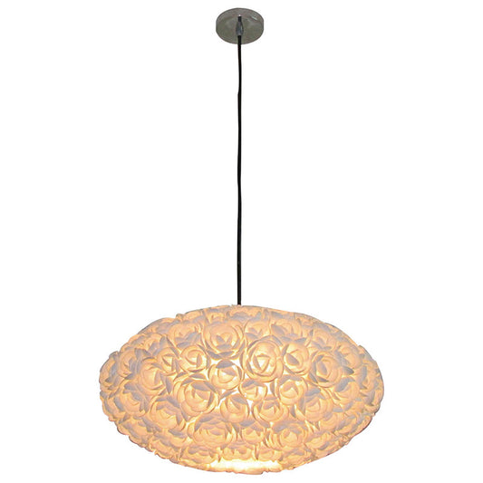 A&B Home Bundle of 10 14" x 8" 1-Light Round White Rose Design Chandelier