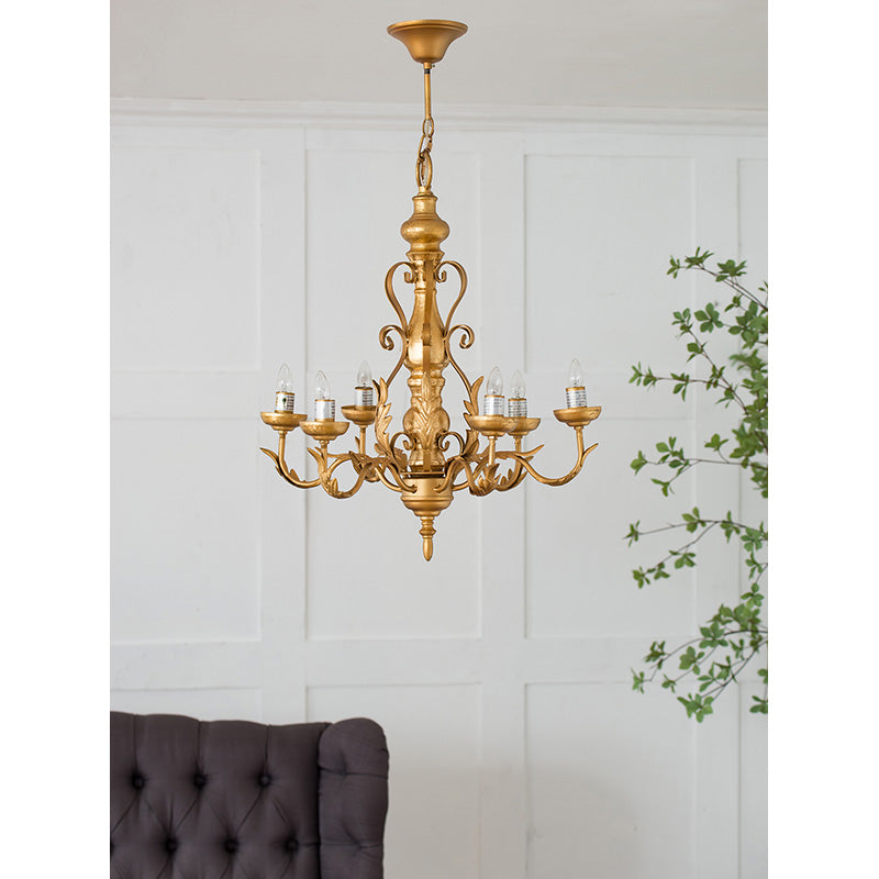 A&B Home Bundle of 10 24" x 25" 6-Light Vintage Style Gold Metal Chandelier