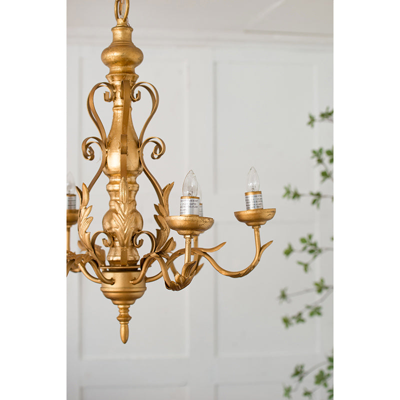 A&B Home Bundle of 10 24" x 25" 6-Light Vintage Style Gold Metal Chandelier