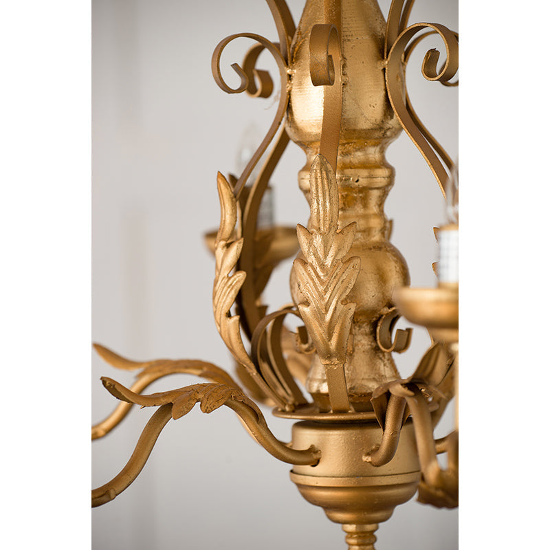 A&B Home Bundle of 10 24" x 25" 6-Light Vintage Style Gold Metal Chandelier