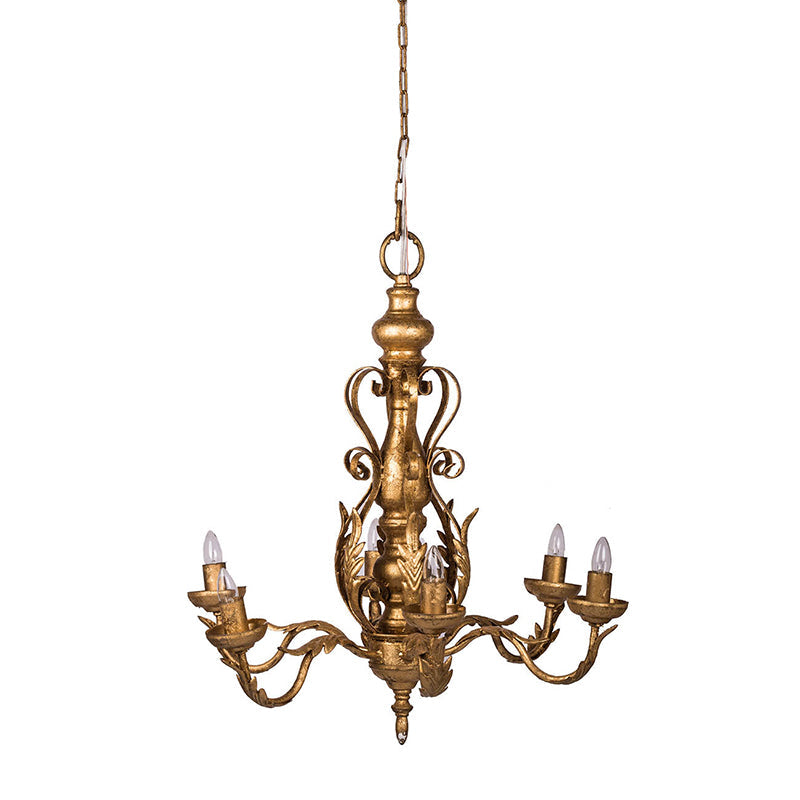 A&B Home Bundle of 10 24" x 25" 6-Light Vintage Style Gold Metal Chandelier