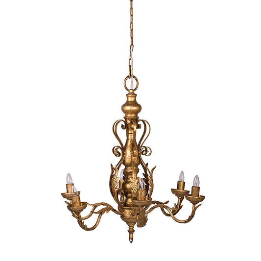 A&B Home Bundle of 10 24" x 25" 6-Light Vintage Style Gold Metal Chandelier