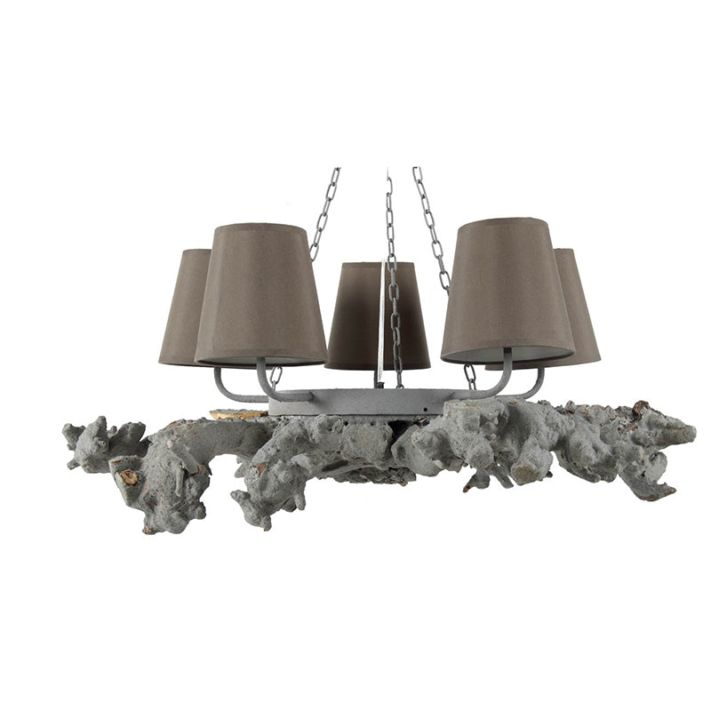 A&B Home Bundle of 10 29" x 13" 5-Light Gray Chandelier With Cone-Shaped Shade