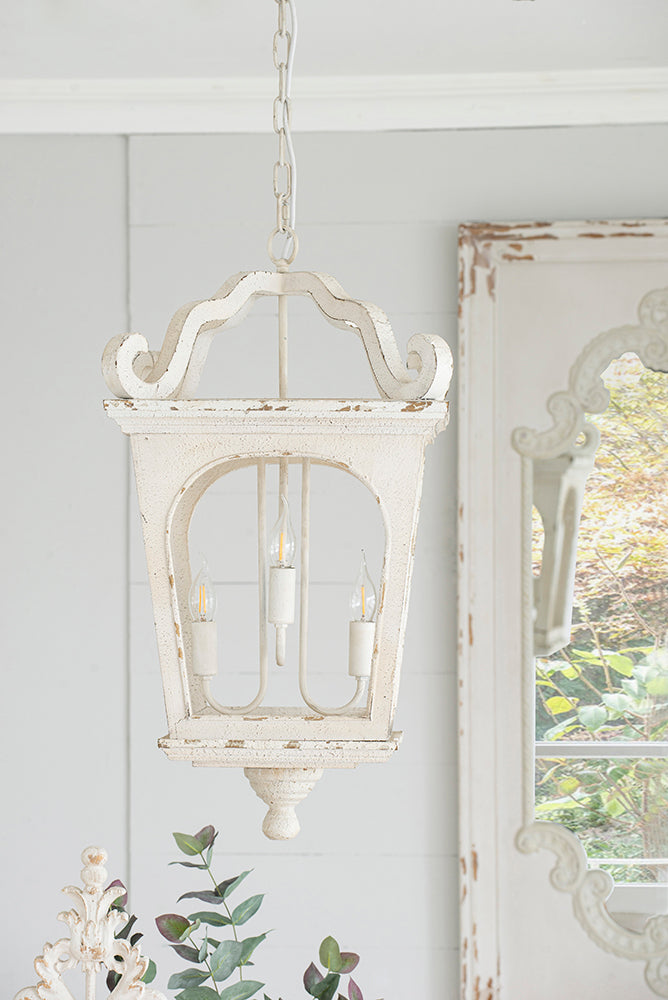 A&B Home Bundle of 10 Bellamy 16" x 29" 4-Light White Streetlight Chandelier